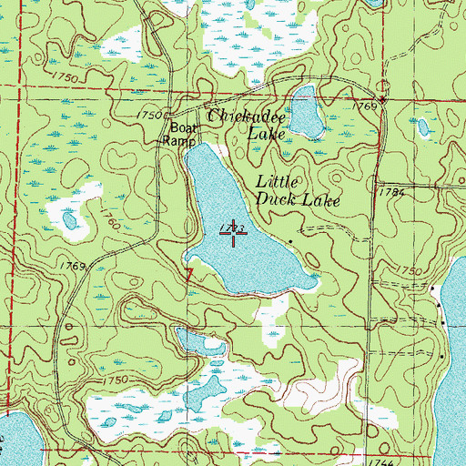 Topographic Map of Little Duck Lake, MI