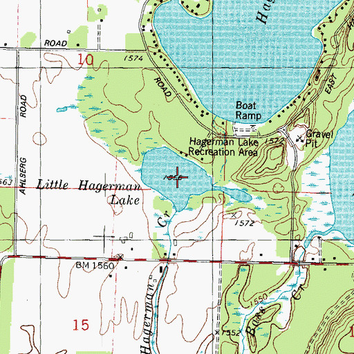 Topographic Map of Little Hagerman Lake, MI