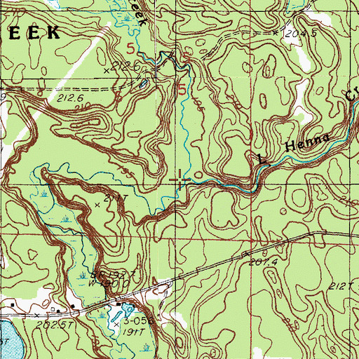 Topographic Map of Little Henna Creek, MI