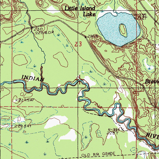 Topographic Map of Little Indian River, MI