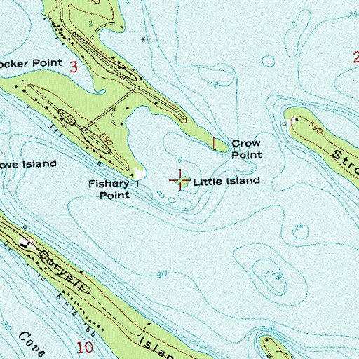 Topographic Map of Little Island, MI