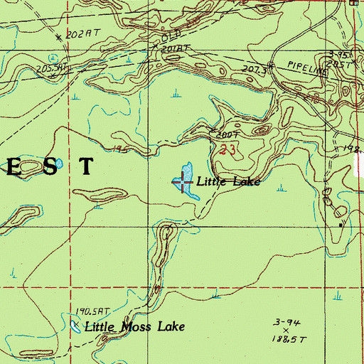 Topographic Map of Little Lake, MI
