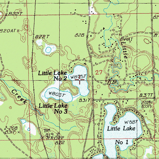 Topographic Map of Little Lake Number Two, MI