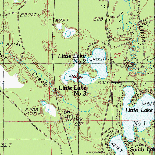 Topographic Map of Little Lake Number Three, MI