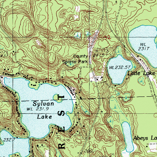 Topographic Map of Little Lake Placid, MI