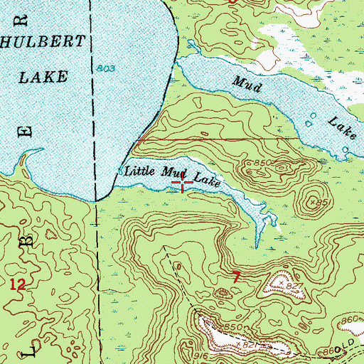 Topographic Map of Little Mud Lake, MI