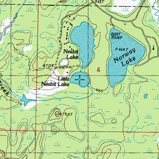 Topographic Map of Little Nesbit Lake, MI