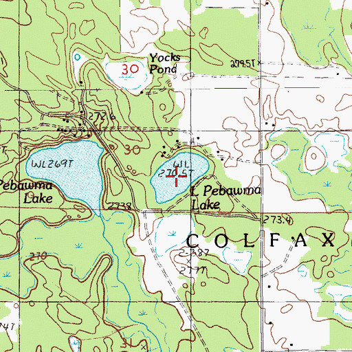 Topographic Map of Little Pebawma Lake, MI