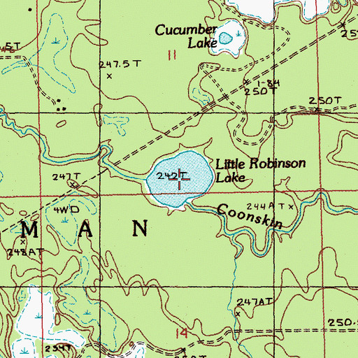 Topographic Map of Little Robinson Lake, MI
