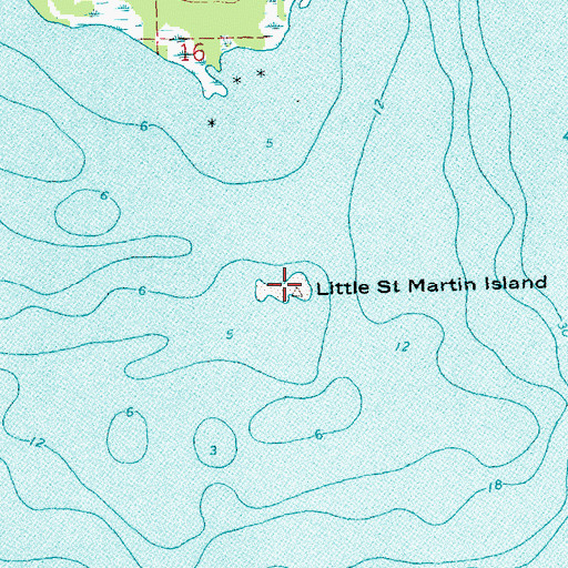 Topographic Map of Little Saint Martin Island, MI