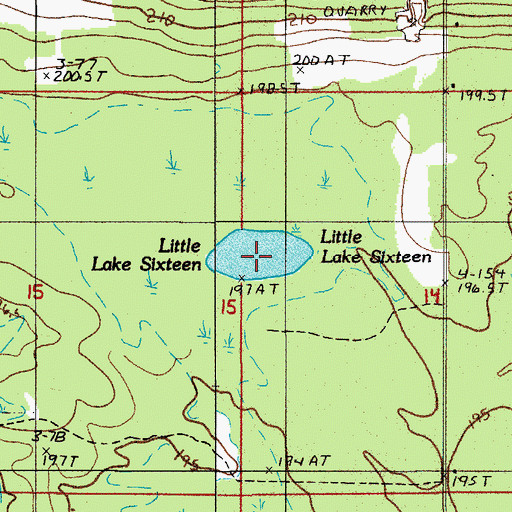 Topographic Map of Lake Little Sixteen, MI