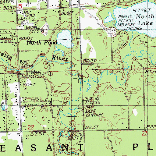 Topographic Map of Little South Branch Pere Marquette River, MI