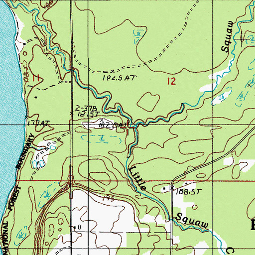 Topographic Map of Little Squaw Creek, MI