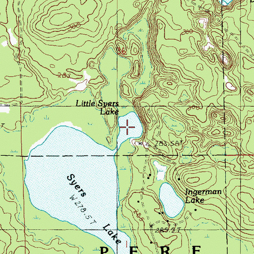 Topographic Map of Little Syers Lake, MI