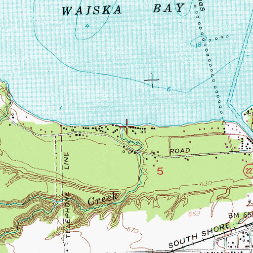 Topographic Map of Little Waiska Creek, MI