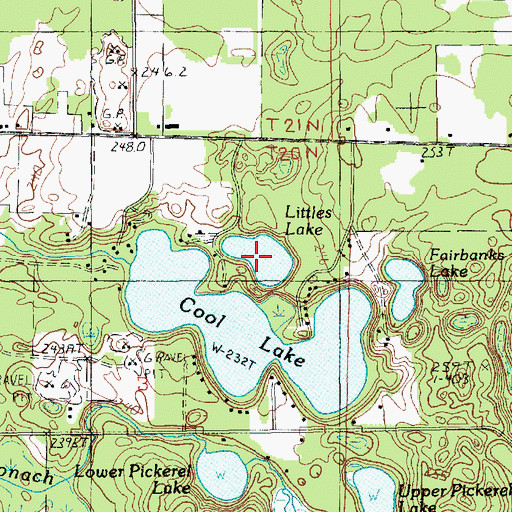 Topographic Map of Littles Lake, MI