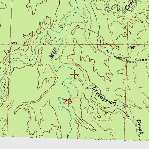 Topographic Map of Livingston Creek, MI