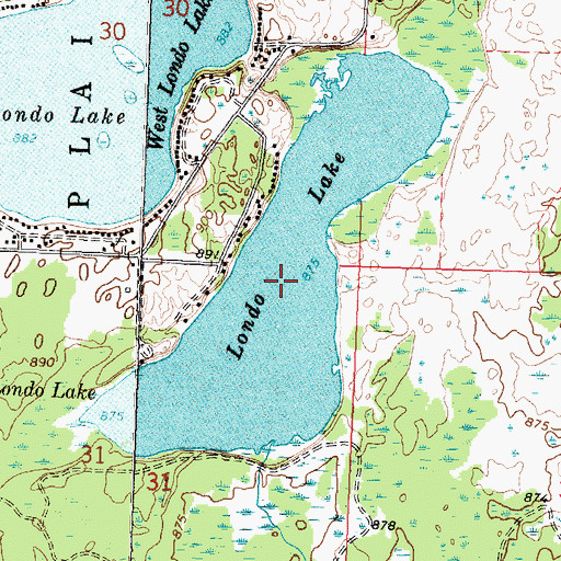 Topographic Map of Londo Lake, MI