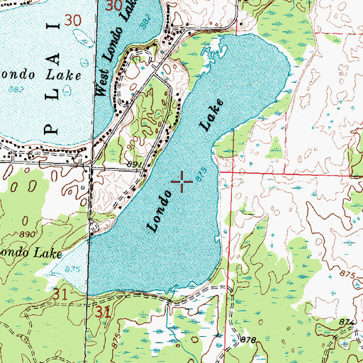 Topographic Map of Londo Lake, MI