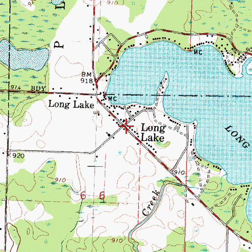 Topographic Map of Long Lake, MI