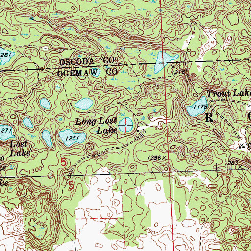 Topographic Map of Long Lost Lake, MI