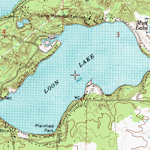 Topographic Map of Loon Lake, MI