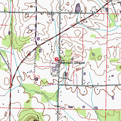 Topographic Map of Johnson School (historical), AL