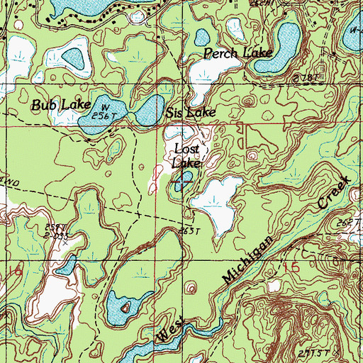 Topographic Map of Lost Lake, MI