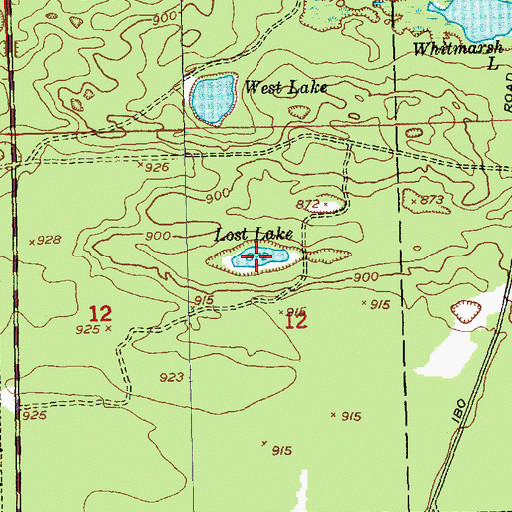 Topographic Map of Lost Lake, MI