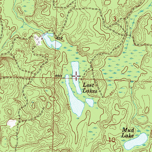 Topographic Map of Lost Lakes, MI
