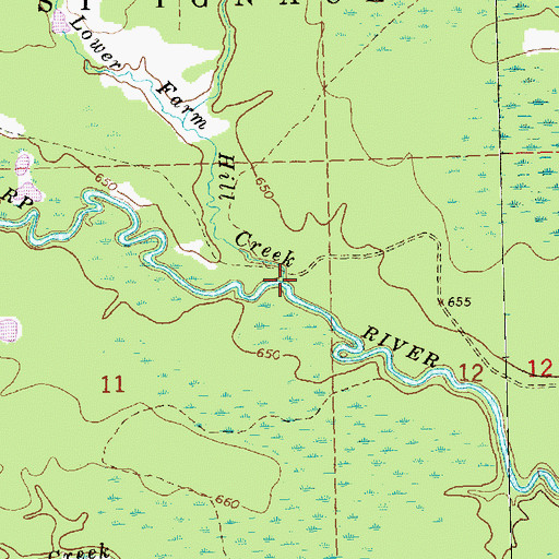 Topographic Map of Lower Farm Hill Creek, MI