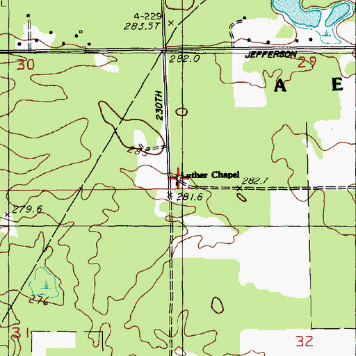 Topographic Map of Luther Chapel, MI