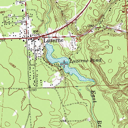 Topographic Map of Luzerne Pond, MI