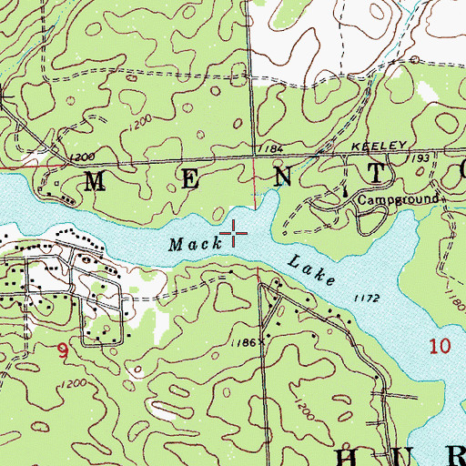 Topographic Map of Mack Lake, MI