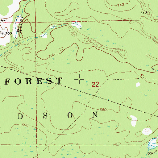 Topographic Map of Mackinac State Forest, MI