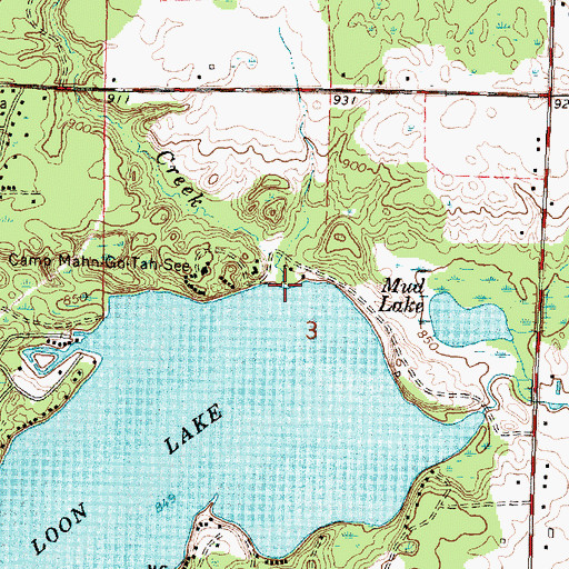 Topographic Map of Maggie Creek, MI