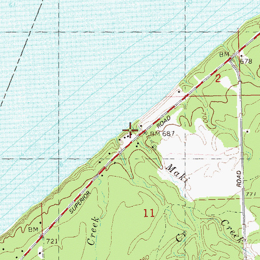 Topographic Map of Maki Creek, MI