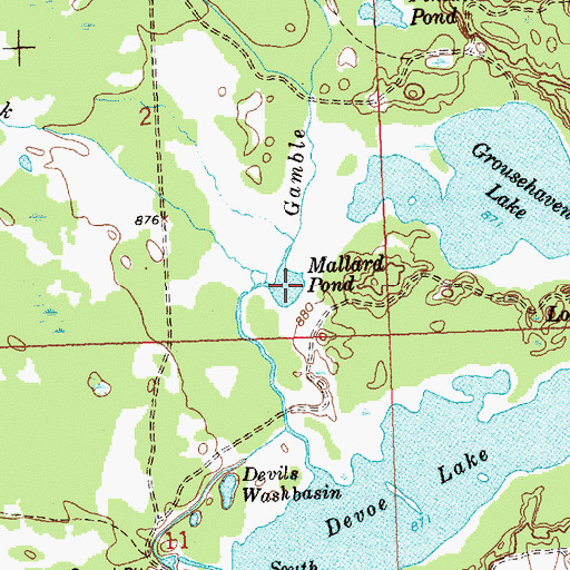 Topographic Map of Mallard Pond, MI