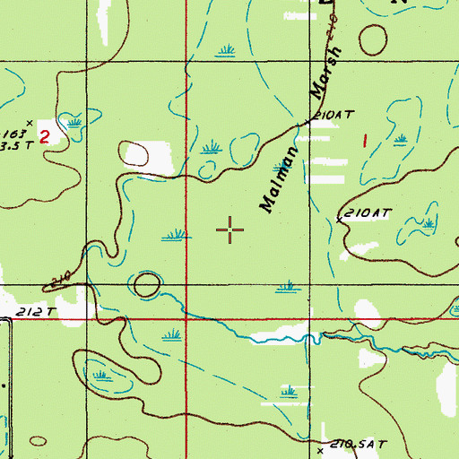 Topographic Map of Malman Marsh, MI