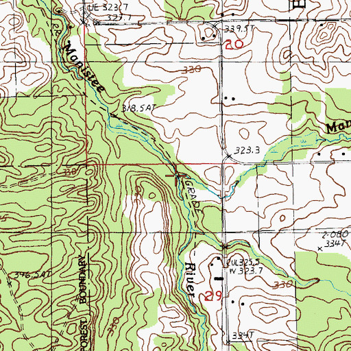 Topographic Map of Manistee Creek, MI