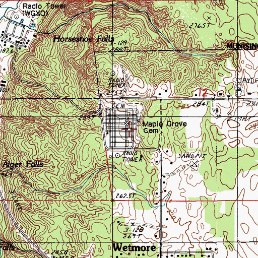 Topographic Map of Maple Grove Cemetery, MI