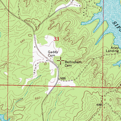 Topographic Map of Bethlehem Church, AL