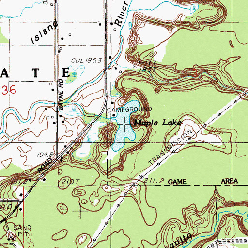 Topographic Map of Maple Lake, MI