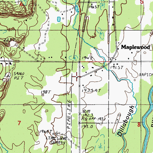 Topographic Map of Maplewood, MI