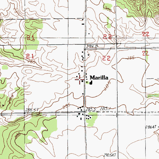 Topographic Map of Marilla, MI