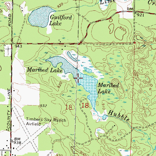 Topographic Map of Marlbed Lake, MI