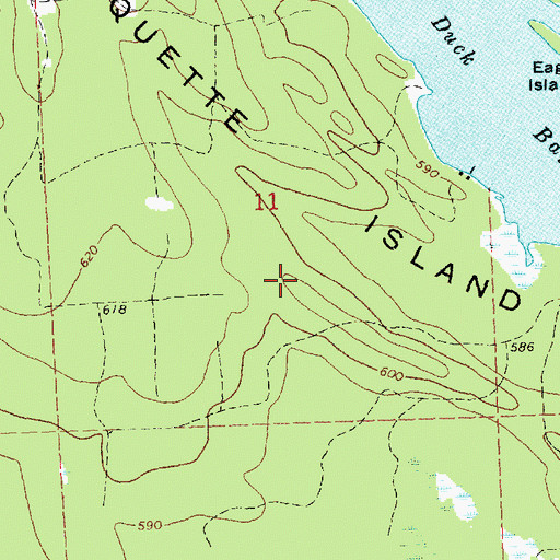 Topographic Map of Marquette Island, MI