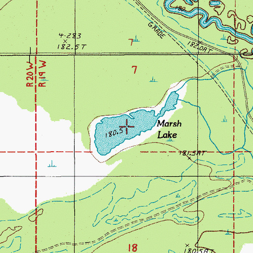 Topographic Map of Marsh Lake, MI