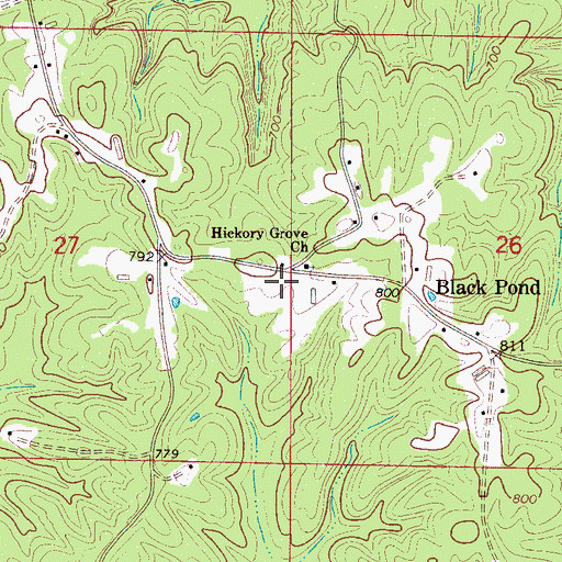 Topographic Map of Black Pond School (historical), AL