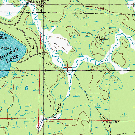 Topographic Map of Marten Creek, MI
